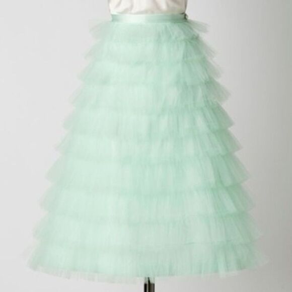 NEW! Anthropologie BHLDN X Hitherto Tiered Ruffled Tulle Midi Skirt -  Size 4 - Picture 10 of 10